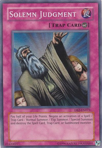 Solemn Judgment [DB2-EN073] Super Rare 