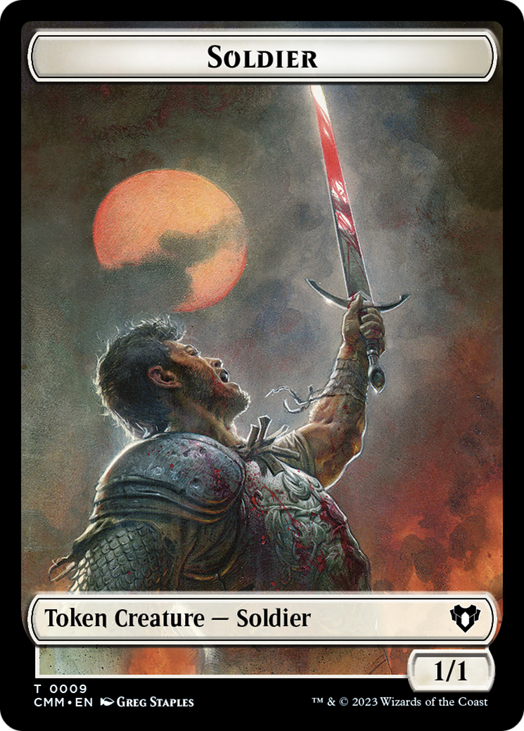 Soldier (0009) // Daretti, Scrap Savant Emblem Double-Sided Token [Commander Masters Tokens] 