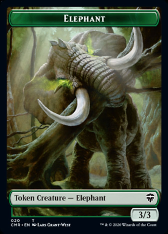 Beast (19) // Elephant Double-Sided Token [Commander Legends Tokens] 