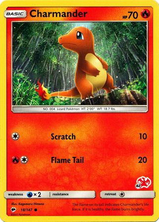 Charmander (18/147) (Charizard Stamp #42) [Battle Academy 2020] 