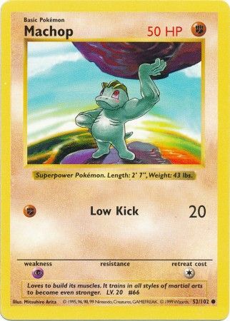 Machop (52/102) [Base Set Shadowless Unlimited] 