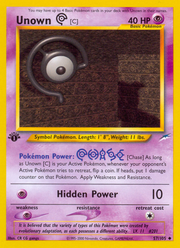 Unown [C] (57/105) [Neo Destiny 1st Edition] 