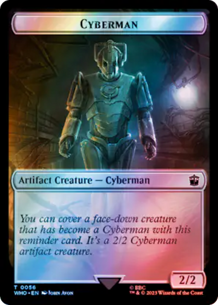 Alien Rhino // Cyberman Double-Sided Token (Surge Foil) [Doctor Who Tokens] 