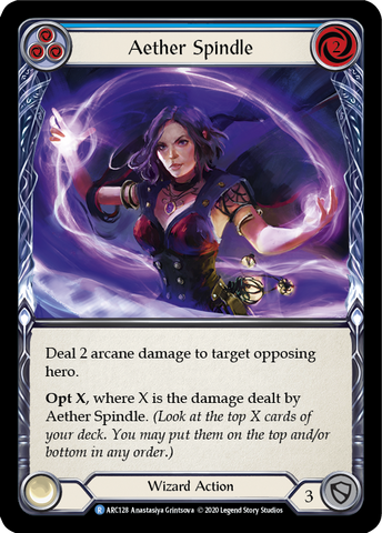 Aether Spindle (Blue) [U-ARC128] (Arcane Rising Unlimited) Unlimited Rainbow Foil 