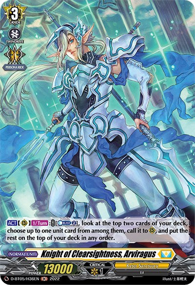 Knight of Clearsightness, Arviragus (D-BT05/H36EN) [Triumphant Return of the Brave Heroes]