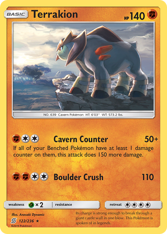 Terrakion (122/236) [Sun &amp; Moon: Unified Minds] 