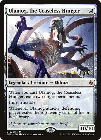 Ulamog, the Ceaseless Hunger [Battle for Zendikar Prerelease Promos] 