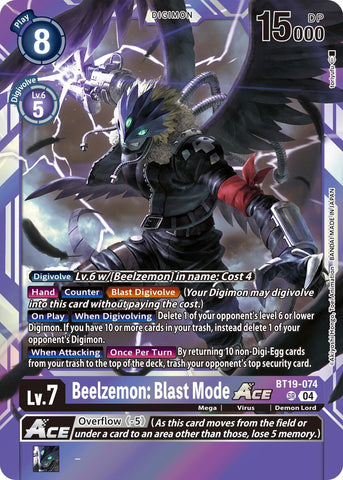 Beelzemon: Blast Mode ACE [BT19-074] [Release Special Booster 2.0] 