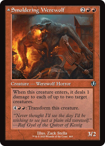 Smoldering Werewolf // Erupting Dreadwolf (Retro Frame) [Innistrad Remastered] 