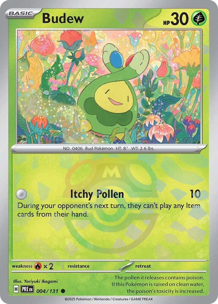 Budew (004/131) (Master Ball Pattern) [Scarlet &amp; Violet: Prismatic Evolutions] 