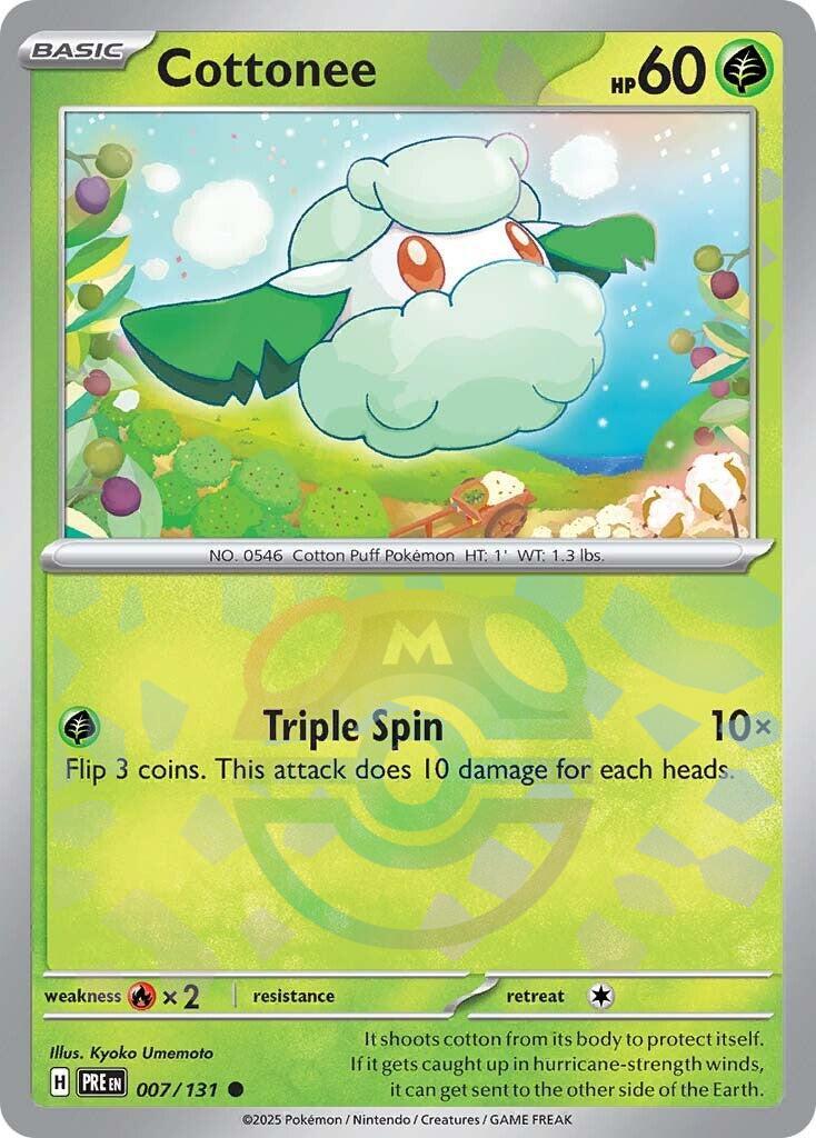Cottonee (007/131) (Master Ball Pattern) [Scarlet &amp; Violet: Prismatic Evolutions] 