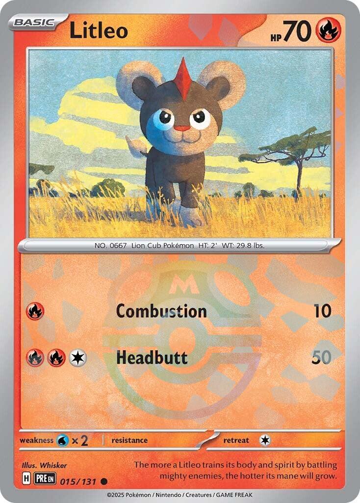Litleo (015/131) (Master Ball Pattern) [Scarlet &amp; Violet: Prismatic Evolutions] 