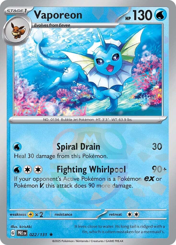Vaporeon (022/131) (Master Ball Pattern) [Scarlet &amp; Violet: Prismatic Evolutions] 