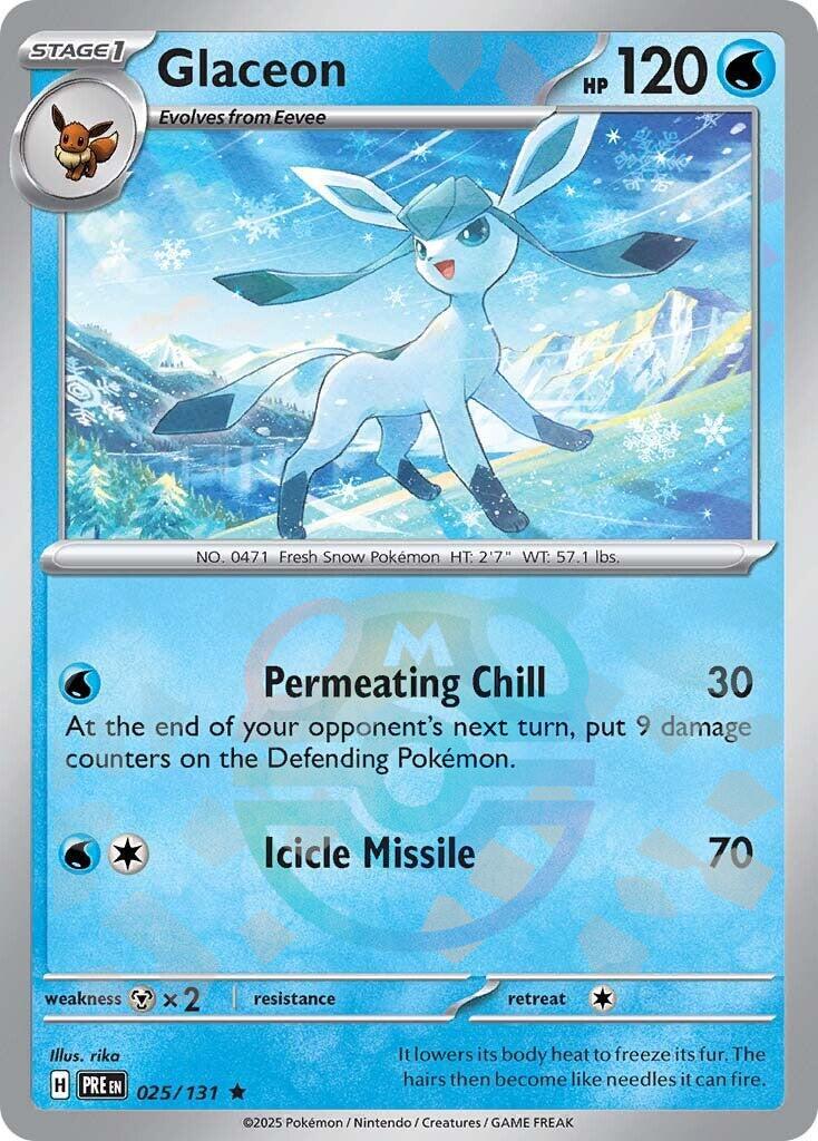 Glaceon (025/131) (Master Ball Pattern) [Scarlet &amp; Violet: Prismatic Evolutions] 