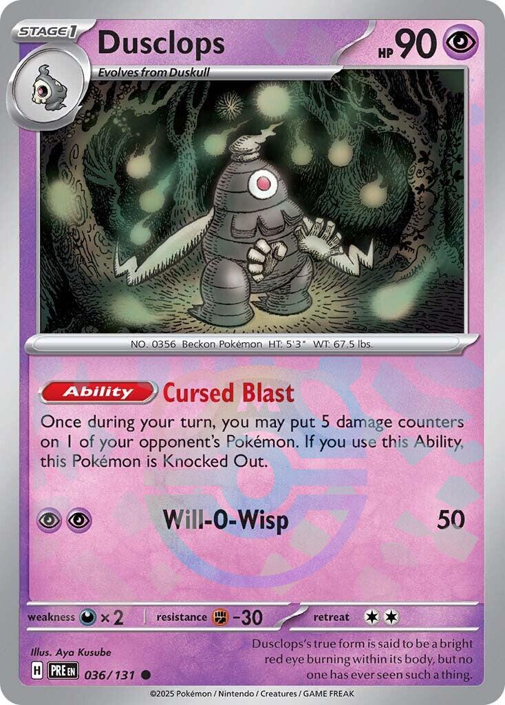 Dusclops (036/131) (Master Ball Pattern) [Scarlet &amp; Violet: Prismatic Evolutions] 