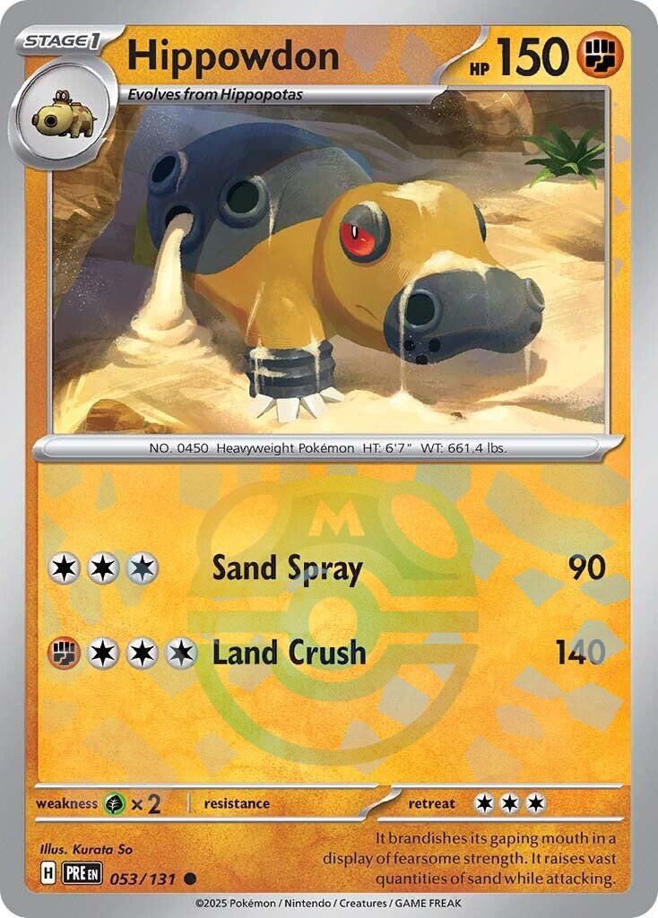 Hippowdon (053/131) (Master Ball Pattern) [Scarlet &amp; Violet: Prismatic Evolutions] 