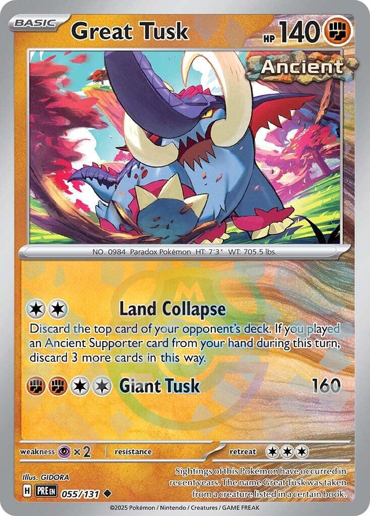 Great Tusk (055/131) (Master Ball Pattern) [Scarlet &amp; Violet: Prismatic Evolutions] 