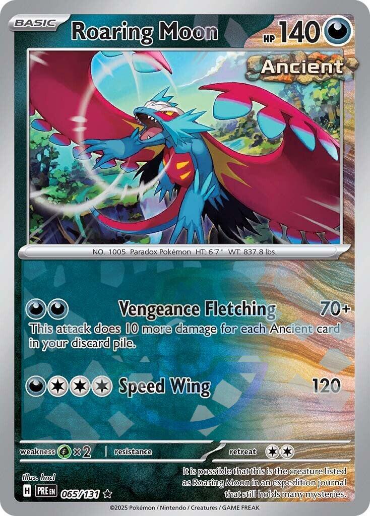 Roaring Moon (065/131) (Master Ball Pattern) [Scarlet &amp; Violet: Prismatic Evolutions] 