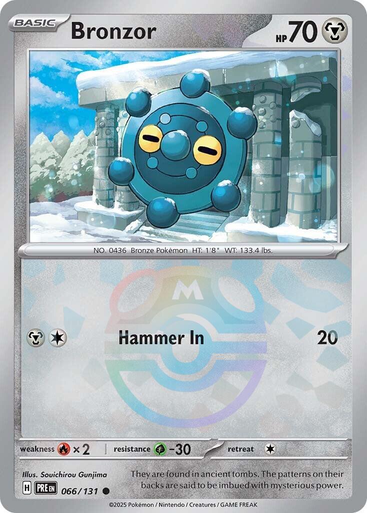 Bronzor (066/131) (Master Ball Pattern) [Scarlet &amp; Violet: Prismatic Evolutions] 