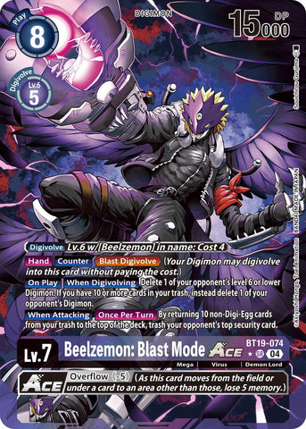 Beelzemon: Blast Mode ACE [BT19-074] (Alternate Art) [Release Special Booster 2.0] 