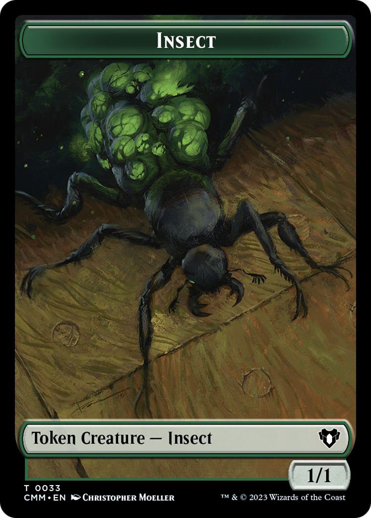 Spirit (0010) // Insect Double-Sided Token [Commander Masters Tokens] 