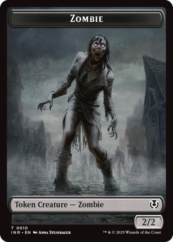 Zombie (0010) // Blood Double-Sided Token [Innistrad Remastered Tokens] 