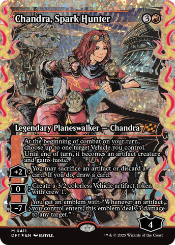 Chandra, Spark Hunter (Showcase Fracture Foil) (Japanese) [Aetherdrift] 
