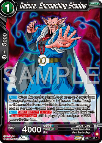 Dabura, Encroaching Shadow (BT27-108) [History of Z] 