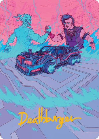 Demonic Junker Art Card (Gold-Stamped Signature) [Aetherdrift Art Series] 