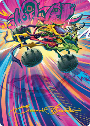 Thunderous Velocipede Art Card (Gold-Stamped Signature) [Aetherdrift Art Series] 