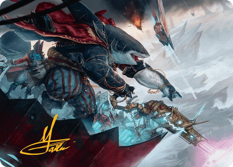 Captain Howler, Sea Scourge Art Card (16/54) (Gold-Stamped Signature) [Aetherdrift Art Series] 