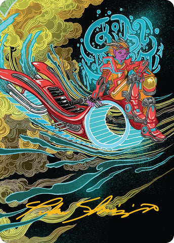 Cloudspire Skycycle Art Card (Gold-Stamped Signature) [Aetherdrift Art Series] 