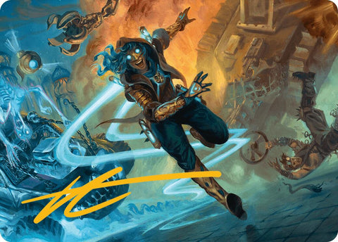 Sita Varma, Masked Racer Art Card (Gold-Stamped Signature) [Aetherdrift Art Series] 