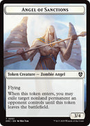 Angel of Sanctions // Zombie (0003) Double-Sided Token [Aetherdrift Tokens] 