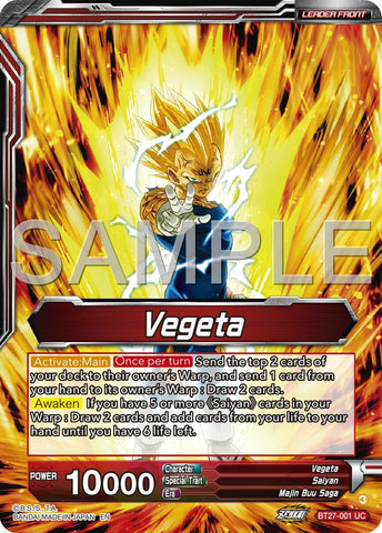 Vegeta // SSB Vegeta, Saiyan Pride (BT27-001) [History of Z] 