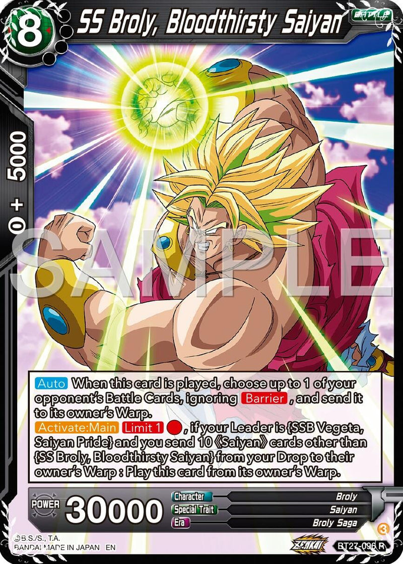 SS Broly, Bloodthirsty Saiyan (BT27-096) [History of Z]