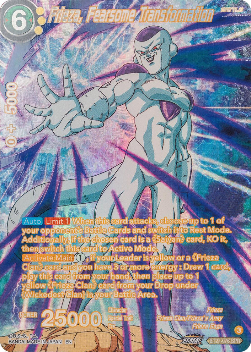 Frieza, Fearsome Transformation (SPR) (BT27-076) [History of Z]