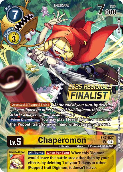 Chaperomon [EX7-027] (2025 Regionals Finalist) [Digimon LIBERATOR Promos] 
