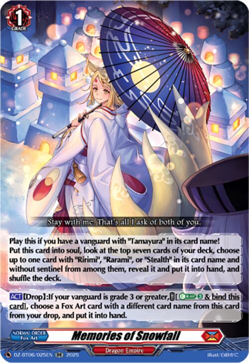 Memories of Snowfall (DZ-BT06/025EN) [DZ-BT06: Generation Dragenesis] 