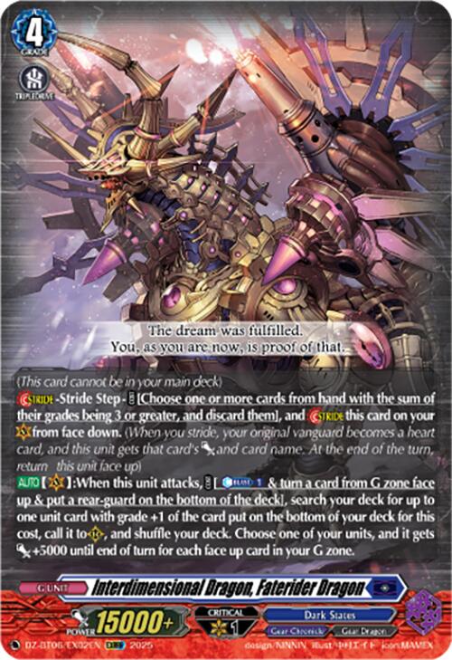 Interdimensional Dragon, Faterider Dragon (EXRRR) (DZ-BT06/EX02EN) [DZ-BT06: Generation Dragenesis]