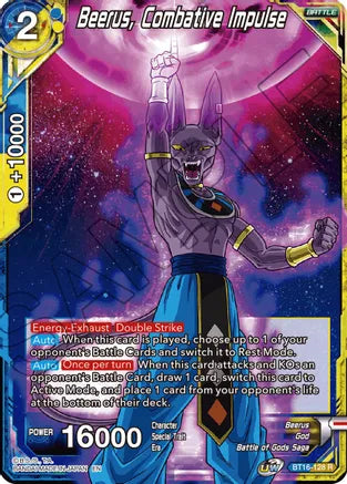 Beerus, Combative Impulse (BT16-128) [Realm of the Gods] 