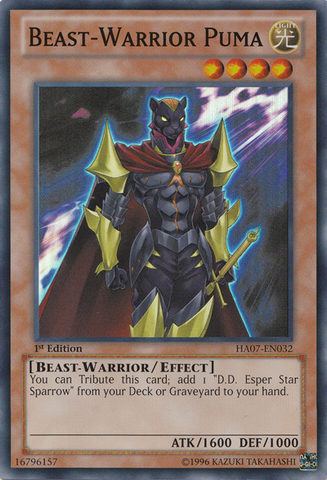 Beast-Warrior Puma [HA07-EN032] Super Rare 