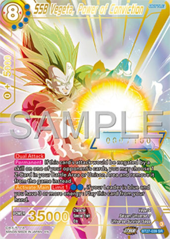 SSB Vegeta, Power of Conviction (Serial Numbered) (BT27-039) [History of Z] 