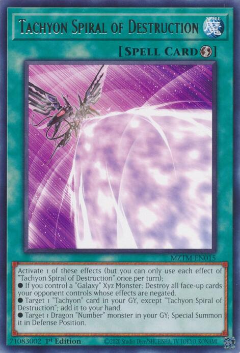 Tachyon Spiral of Destruction [MZTM-EN015] Rare 