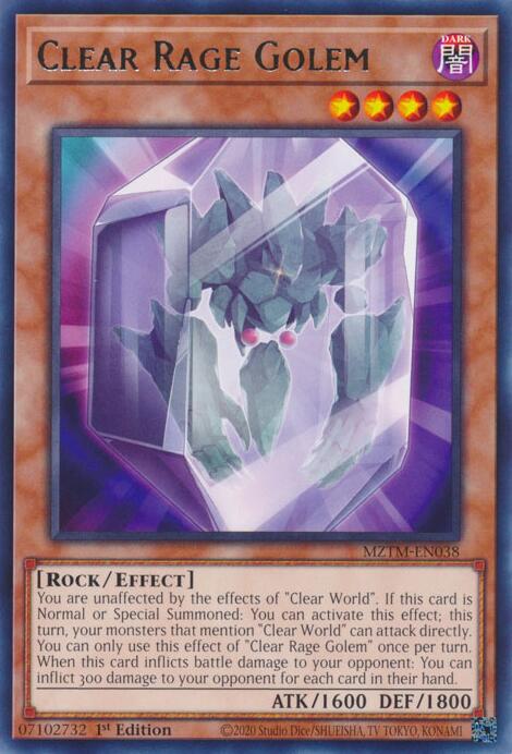 Clear Rage Golem [MZTM-EN038] Rare 