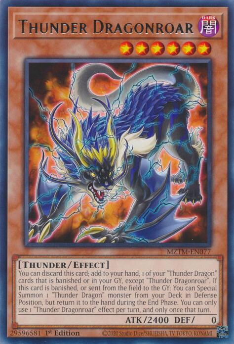 Thunder Dragonroar [MZTM-EN077] Rare 