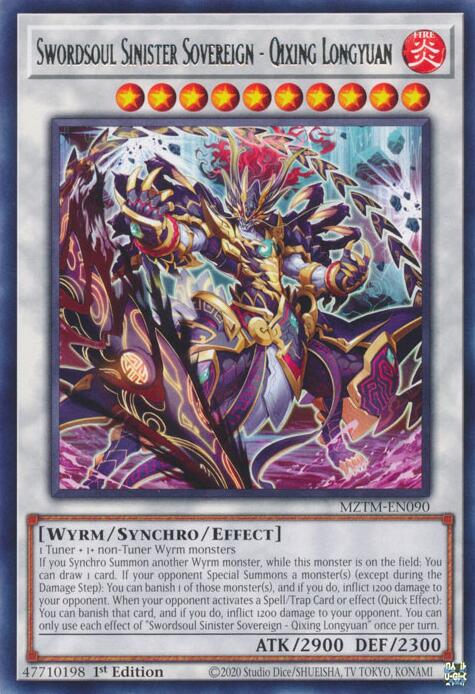 Swordsoul Sinister Sovereign - Qixing Longyuan [MZTM-EN090] Rare 