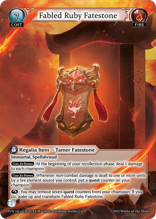 Fabled Ruby Fatestone // Suzaku, Vermillion Phoenix (019) [Abyssal Heaven] 