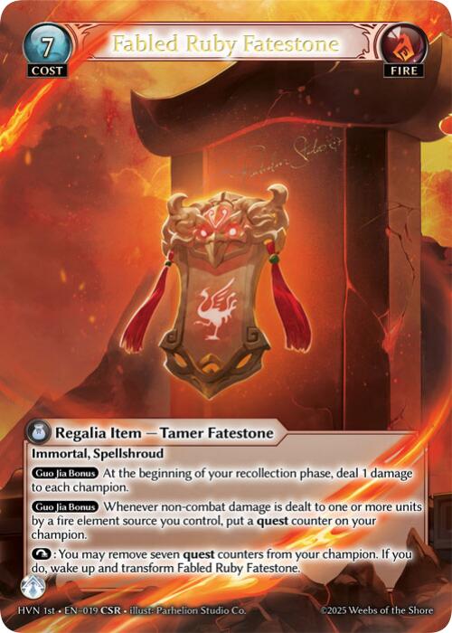 Fabled Ruby Fatestone // Suzaku, Vermillion Phoenix (CSR) (019) [Abyssal Heaven] 