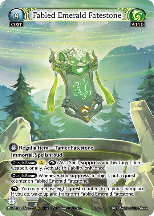 Fabled Emerald Fatestone // Byakko, White Tiger (025) [Abyssal Heaven] 